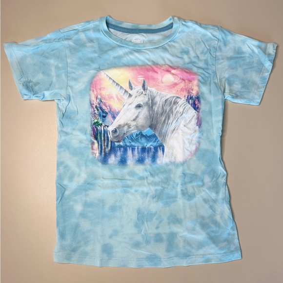 Girls Unicorn & Horse Graphic T-Shirt Bundle Size M 7-8 Blue Kids Tees - Picture 2 of 5